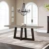 Armen Living Elodie Rectangular Contemporary Stone Dining Table in Gray/Oak view 2