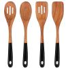 14 Inch Large Wooden Spoons for Cooking Utensils Set Acacia Wood Spatula Slotted Spoon Best Non Toxic Kitchen Utensil Long Mixing Spoon Spatulas Turner Stirring Serving Spoons Kitchen Use Tools view 1