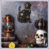 Qunclay 10 Inch Crystal Shelf Display for Wall with 3 Crystal Stones Wooden Wall Mounted Display Decorative Hamsa Hand Organizer Floating Shelf for Bath Bedroom Knick Knacks Art Collections(Cat) view 2