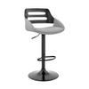 Armen Living Karter 25-33" Faux Leather & Wood Bar Stool in Gray/Black view 1