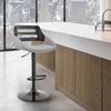 Armen Living Karter 25-33" Faux Leather & Wood Bar Stool in Gray/Black view 2