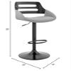 Armen Living Karter 25-33" Faux Leather & Wood Bar Stool in Gray/Black view 3