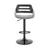 Armen Living Karter 25-33" Faux Leather & Wood Bar Stool in Gray/Black view 4