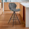 Armen Living Catalina Bar Stool in Charcoal Fabric and Black Finish 26" Counter Height view 2
