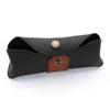 Black horizontal leather case for Laguiole with brown part - Direct from France view 2