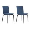 Armen Living Lyon Modern Fabric & Metal Dining Chair in Blue (Set of 2) view 1