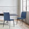 Armen Living Lyon Modern Fabric & Metal Dining Chair in Blue (Set of 2) view 2