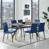 Armen Living Lyon Modern Fabric & Metal Dining Chair in Blue (Set of 2) view 4