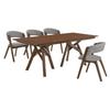 Armen Cortina Rowan 5 Piece Walnut Dining Table and Chair Set view 1