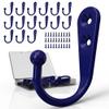 ZAYBOD 15-Pack Coat Hooks with 30 Screws | Heavy Duty Wall Mounted for Robe, Backpack & Keys | Entryway, Bathroom, Bedroom Hanging Hardware (Purple) view 1