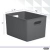 Superio Ribbed Collection - Decorative Plastic Basket with Bathroom Accessories Set, Grey (Set of 6) Soap Dish, Liquid Soap Dispenser, Toothbrush Holder, Bin, Vanity Tray, Toilet Brush - Bath Decor view 4