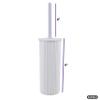 Superio Ribbed Collection - Decorative Plastic Basket with Bathroom Accessories Set, White Smoke (Set of 6) Soap Dish, Soap Dispenser, Toothbrush Holder, Bin, Vanity Tray, Toilet Brush - Bath Decor view 4