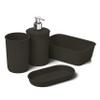 Superio Ribbed Collection - Decorative Plastic Bathroom Accessories Set, Brown (Set of 6) Soap Dish, Liquid Soap Dispenser, Toothbrush Holder, Organizer Bin, Vanity Tray, Toilet Brush - Bath Decor view 2