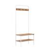 ClosetMaid Hall Tree with Shoe Bench, 4 Hooks and Storage Shelf, Coat Rack, Wheat/White view 2