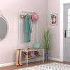 ClosetMaid Hall Tree with Shoe Bench, 4 Hooks and Storage Shelf, Coat Rack, Wheat/White view 4