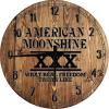 Bar Wall Art American Moonshine XXX Freedom Tastes Like Large Round Wood Wall Clock Decor 18 Inch view 1