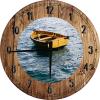 American Classic Row Boat Nautical Wall Art for Large Round Wood Wall Clock Decor 18 Inch view 1