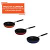 IMUSA 5.5in Aluminum Nonstick Mini Egg Pan with Cool Touch Handle, Blue/Orange/Red view 3