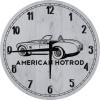 American Hotrod Roadster Classic Muscle Car Large Round Wood Wall Clock Decor 18 Inch Gray Wall Art view 1