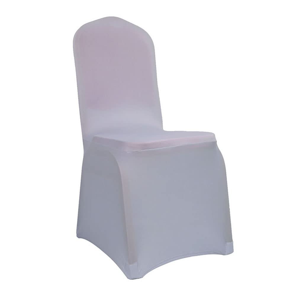 20 PCS Stretch Dining Chair Covers Polyester Spandex Removable Wedding Chair Covers for Wedding Party Dining Banquet Decoration Covers -silver-20 pcs
