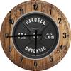 Barbell 45lb Steel Plate Weightlifting Bodybuilding Gym Large Round Wood Wall Clock Decor 18 Inch Brown Wall Art view 1