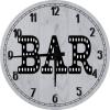Bar Neon Look Retro Large Round Wood Wall Clock Decor 18 Inch Gray Wall Art view 1