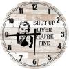 Bar Wall Art Funny Drunk Meme Quote Large Round Wood Wall Clock Decor 18 Inch White view 1