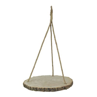 15.5 Inch Diameter Paulownia Wood Slab Hanging Tray Decorative Natural Bark Home Decor