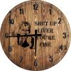 Bar Wall Art Funny Drunk Meme Quote Large Round Wood Wall Clock Decor 18 Inch view 1