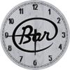 Bar Wall Art Neon Retro Large Round Wood Wall Clock Decor 18 Inch Gray view 1