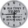 Bar Wall Art Old Town Saloon Beer Whiskey Large Round Wood Wall Clock Decor 18 Inch Gray view 1