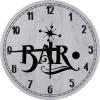 Bar Wall Art 50's Retro Large Round Wood Wall Clock Decor 18 Inch Gray view 1