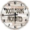 Bar Wall Art Prohibition Bootlegging Prohibited Moonshine Large Round Wood Wall Clock Decor 18 Inch White view 1