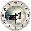 American Wall Art American Flag Waving in Sunlight Large Round Wood Wall Clock Decor 18 Inch White view 1