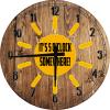 Bar Wall Art It's 5 O' Somewhere Sunshine Large Round Wood Wall Clock Decor 18 Inch view 1