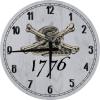 1776 Snake Cross Bones Large Round Wood Wall Clock Decor 18 Inch Gray Wall Art view 1