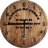 Bar Wall Art Hakuna Ma' Vodka Large Round Wood Wall Clock Decor 18 Inch view 1