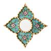 DecorContreras Peruvian Artisan Mirror for wall Decor Small Diamond/Square wall Mirror with Bronze Leaf Frame (Turquoise) view 1