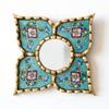 DecorContreras Peruvian Artisan Mirror for wall Decor Small Diamond/Square wall Mirror with Bronze Leaf Frame (Turquoise) view 2