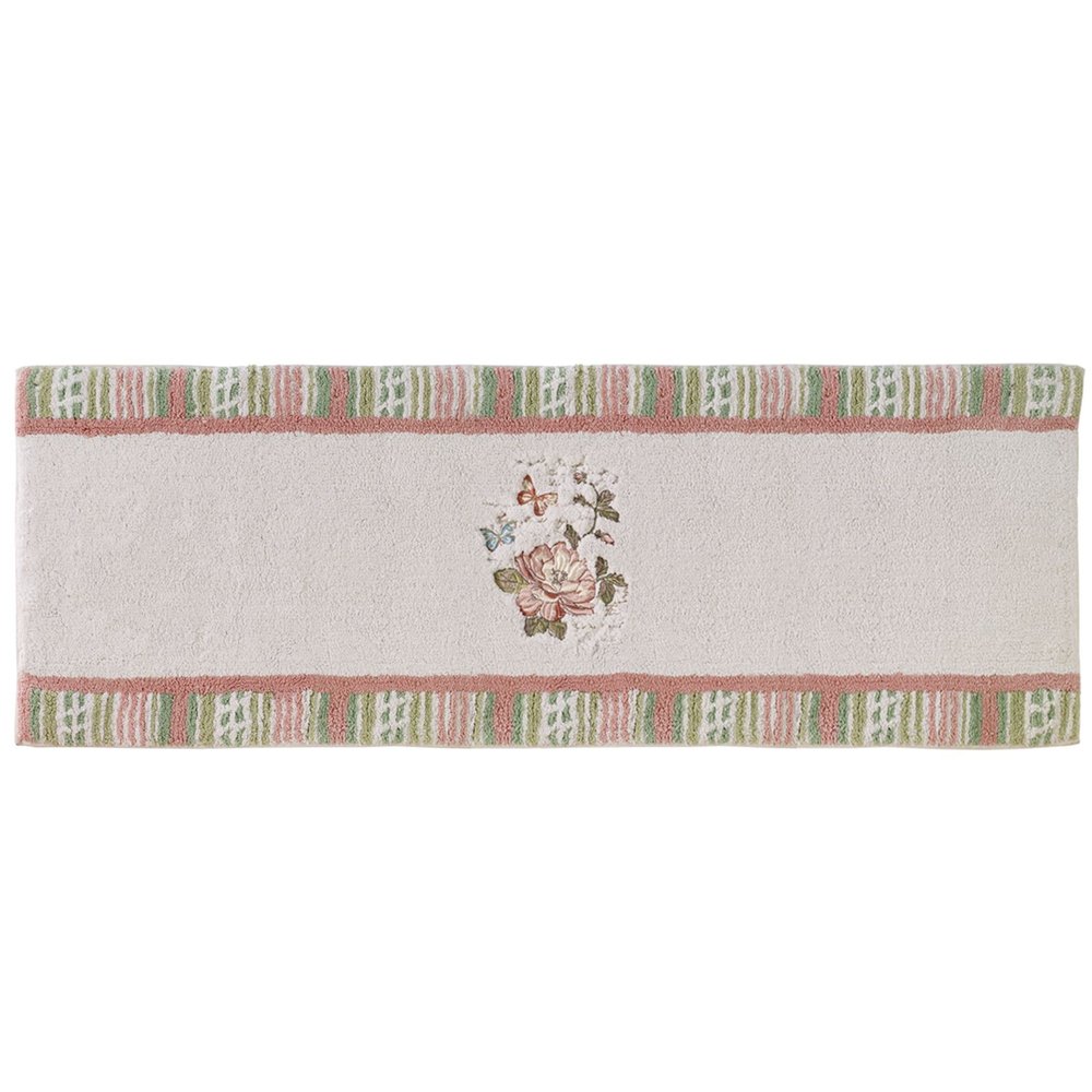 Avanti Linens - Bath Mat, Cotton Bath Rug, Butterfly Design Home Decor (Butterfly Garden Collection, 24" x 60")