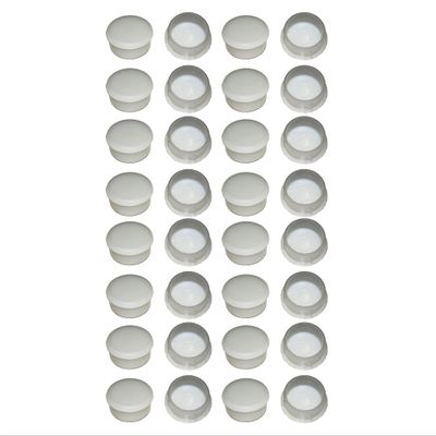 1" - 1/4" Round Deluxe Outdoor Patio Furniture Glides Feet Protectors for Wrought Iron Table and Chair Feet Easy to Install & Replace (32 Pieces, White)