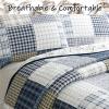 Benjamin Cute Dinosaur Plaid Printed Pattern 100% Cotton Quilt Bedding Set, Reversible Coverlet,Bedspread for Kids Boy (Dinosaur,King - 3 Piece) view 3