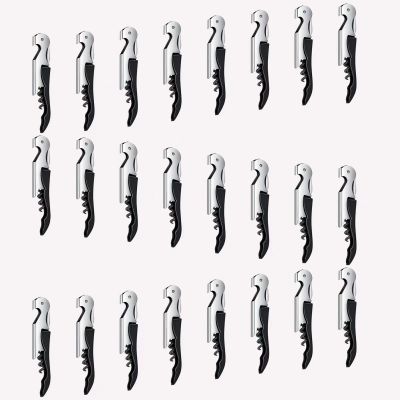 24 Packs Wine Opener-Corkscrew Wine Bottle Opener,Stainless Key Black Wine Bottle Opener Foil Cutter for Picnic, party, family,Restaurants