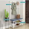 LHHL 4-in-1 Entryway Coat Rack Stand with Seat Bench and Shoe Rack Free Standing Hall Tree Industrial Coat Tree Metal Frame Coat Stand with Hooks (Color : Black, Size : 60x33x170cm) view 3