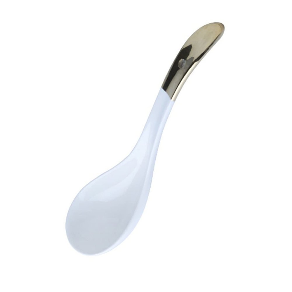 HNHYNSY Small Soup Spoon Dessert Spoons Ceramic Curved Soup Spoons Set Long Handle Rice Spoons Ramen Bowl Soup Spoon Suitable for Soup Gravy Cake Coffee Spoon (Color : A)
