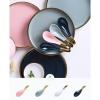HNHYNSY Small Soup Spoon Dessert Spoons Ceramic Curved Soup Spoons Set Long Handle Rice Spoons Ramen Bowl Soup Spoon Suitable for Soup Gravy Cake Coffee Spoon (Color : A) view 3