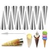 Non-stick Cream Cannoli Tubes, FantasyDay 12 Pcs Stainless Steel Baking Cones Pastry Roll Horn Croissant Mold Cannoli Shells with 1 Clean Brush - Pastry Baking Set for Christmas Cake Anniversary Party view 1