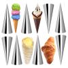 Non-stick Cream Cannoli Tubes, FantasyDay 12 Pcs Stainless Steel Baking Cones Pastry Roll Horn Croissant Mold Cannoli Shells with 1 Clean Brush - Pastry Baking Set for Christmas Cake Anniversary Party view 2