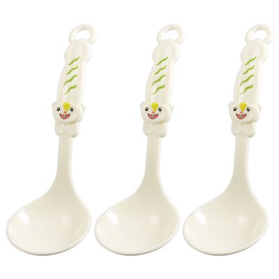 Ruilogod Cartoon Bear Pattern Plastic Spoon Soup Laddle Kitchenware 3 Pcs White (id: 616 d0f 587 ccf ab1