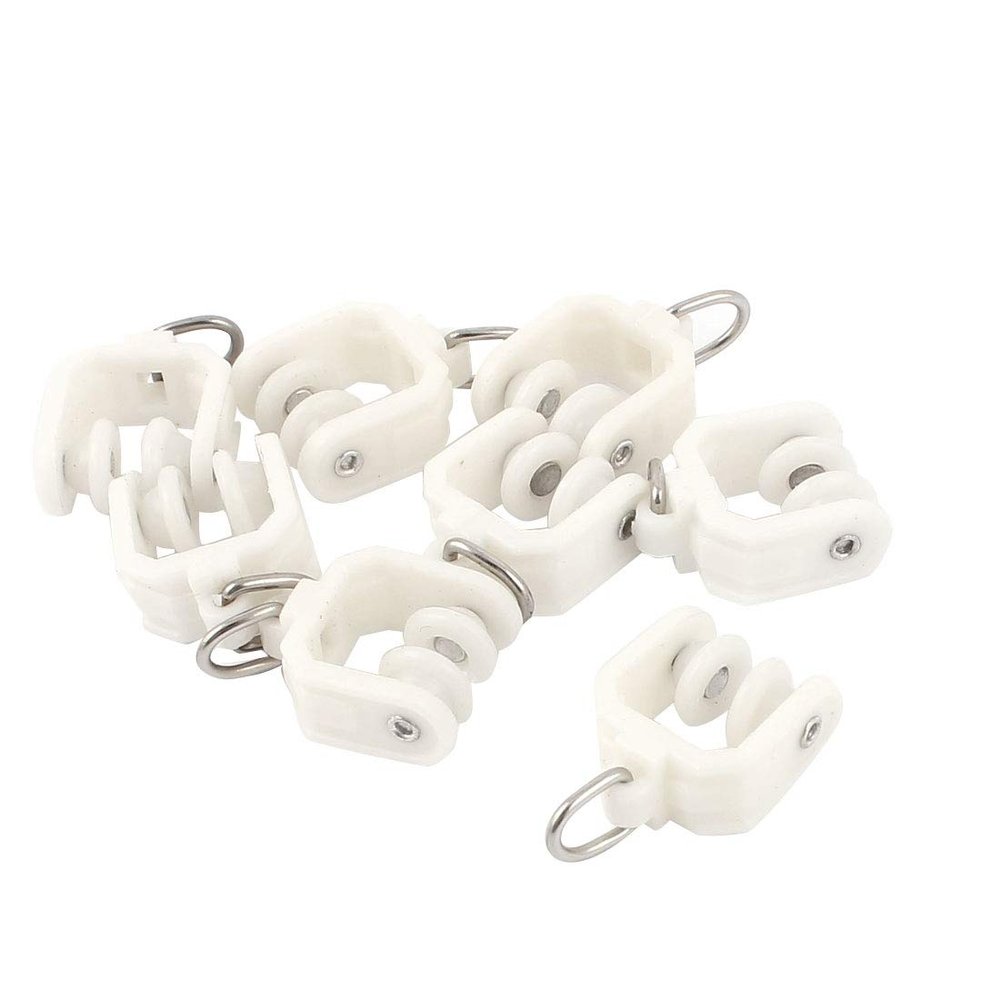 Ruilogod Plastic Swivel Ring Curtain Track Rail Rollers 9mm Dia Wheel 8pcs (id: 22f 6af a39 943 15c